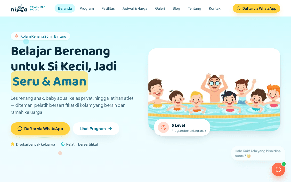 Nika Training Pool website